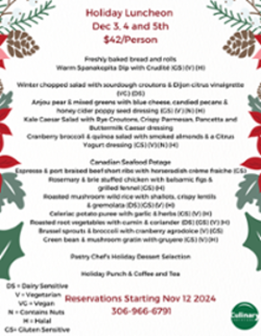 2024 holiday luncheon menu